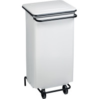 Mobile pedal bin 110 litres white