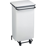 Mobile pedal bin 110 litres white