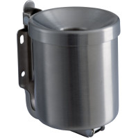 Kleiner runder Wandaschenbecher 0,5 Liter gebürsteter Edelstahl