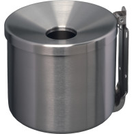 Round wall-mounted ashtray 2 litres brushed stainless steel