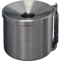 Round wall-mounted ashtray 2 litres brushed stainless steel