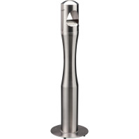 Brushed stainless steel column-shaped ashtray 4 litres
