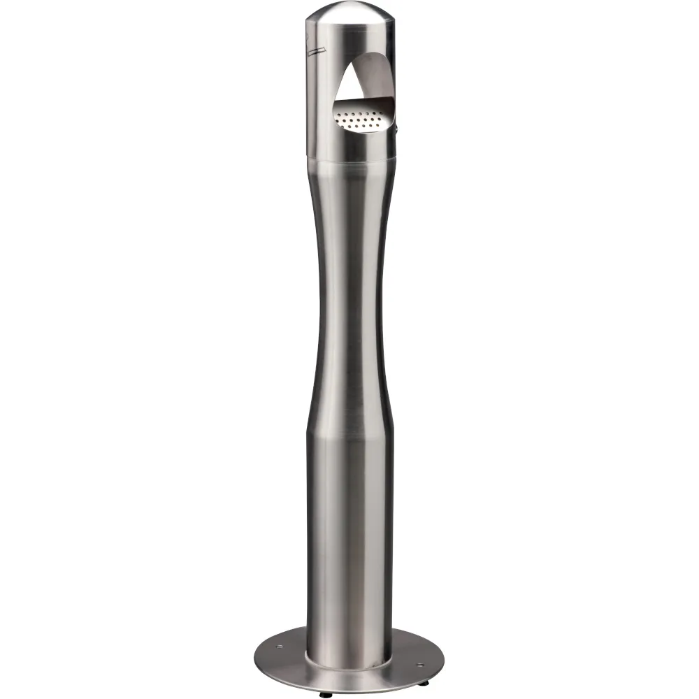 Brushed stainless steel column-shaped ashtray 4 litres Brushed stainless steel column-shaped ashtray 4 litres
