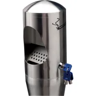 Brushed stainless steel column-shaped ashtray 4 litres