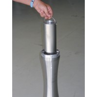 Aschenbechersäule aus gebürstetem Edelstahl, 4 Liter