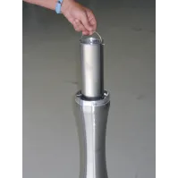 Brushed stainless steel column-shaped ashtray 4 litres