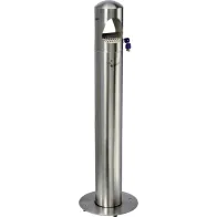 Brushed stainless steel column ashtray 4 litres