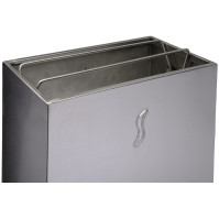 Sanitary bin 25 litres stainless steel swing lid