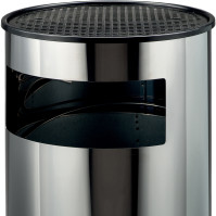 Sand ashtray with 50-litre stainless steel bin front opening