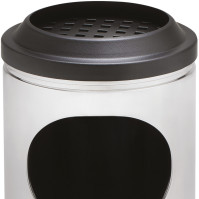 Small stainless steel basket ashtray with grid 11 litres