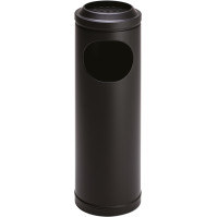 Small black steel basket ashtray with grid 11 litres