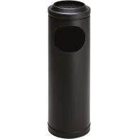 Kleiner Aschenbecher Korb aus schwarzem Stahl mit Gitter 11 Liter