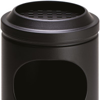 Kleiner Aschenbecher Korb aus schwarzem Stahl mit Gitter 11 Liter