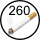 Ashtray capacity of 260 cigarettes
