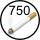 Ashtray capacity of 750 cigarettes